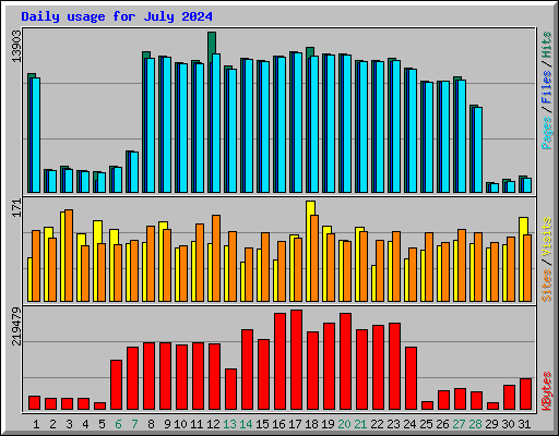 Daily usage for July 2024