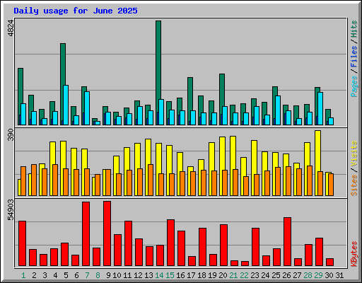 Daily usage for June 2025