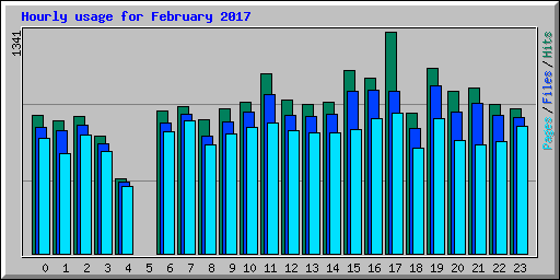 Hourly usage for February 2017