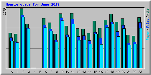 Hourly usage for June 2019