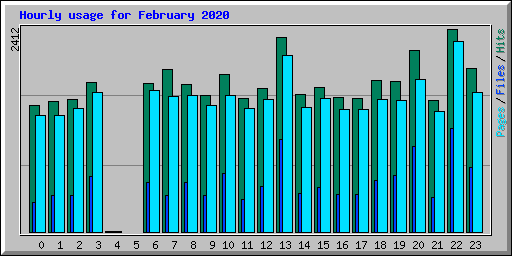Hourly usage for February 2020