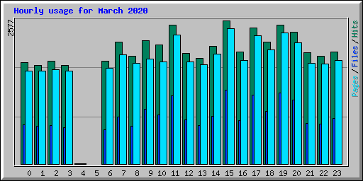 Hourly usage for March 2020