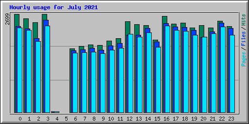 Hourly usage for July 2021