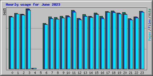 Hourly usage for June 2023
