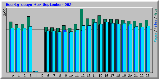 Hourly usage for September 2024