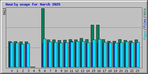Hourly usage for March 2025