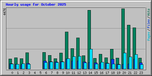 Hourly usage for October 2025