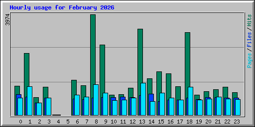 Hourly usage for February 2026