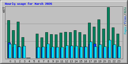 Hourly usage for March 2026